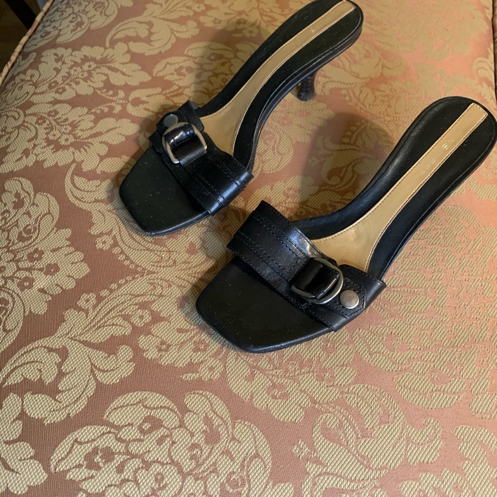 Black buckle sandals